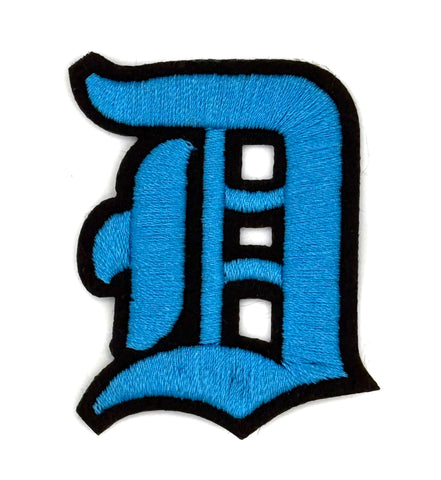 Detroit D Patch - Bright Blue Old English D Iron-on Embroidered Patch