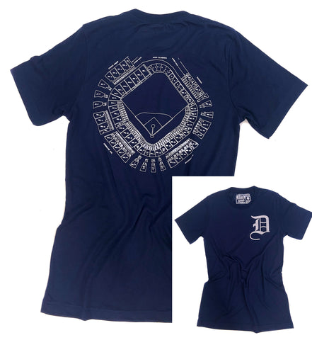 Old Tiger Stadium T-Shirt, Navin Field Blueprint Tee