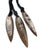 Orthoceras Fossil Pendants, brown. Deer leather knotted cord