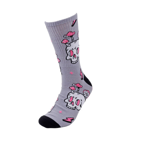 Electric Skull & Mushroom Socks, Fancy Men's Socks by Parquet