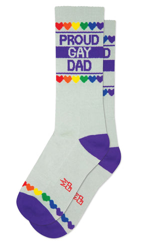Proud Gay Dad Socks, By Gumball Poodle. Made in USA!