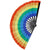 Large Rainbow Pride Hand Fan, clacking dance fan
