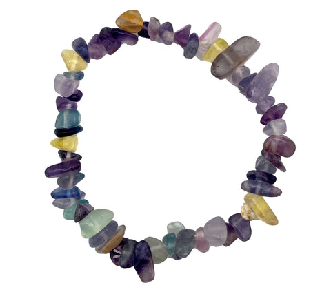 Rainbow Fluorite Chip Stretch Bracelet