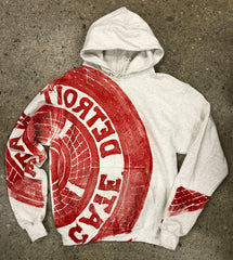 Red Manhole Cover Pullover Hoodie - Detroit Tire Print – Well Done