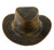 Waxed Brown Leather Cowboy Hat w/ Brass Conchos: "Sahara." Crazy Horse Leather Western Style Hat