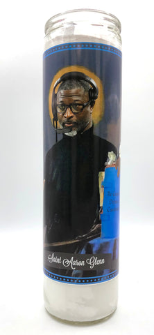Coach Aaron Glenn, Detroit Football Celebrity Saint Prayer Candle, by The Luminary & Co.