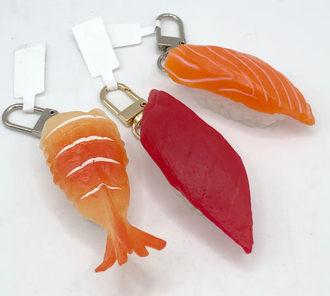 Sushi Nigiri Keychain: Shrimp, Salmon or Tuna (fish with rice)
