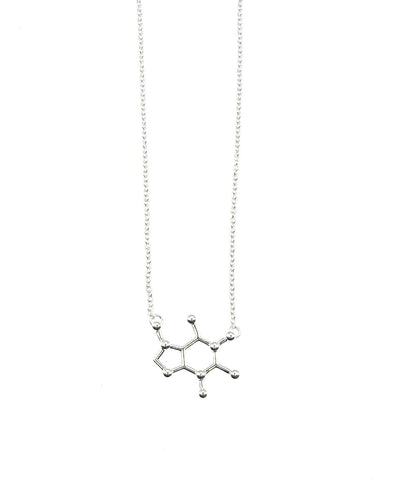 Caffeine Molecule Pendant Necklace