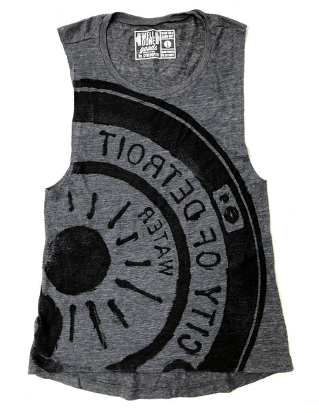 Detroit Rhythm Composer Women's Tank Top, Well Done Goods Heather Charcoal / X-Large