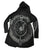 Spirit of Detroit Manhole Cover Long Line Hoodie, Black French Terry Hooded Cardigan Sweatshirt