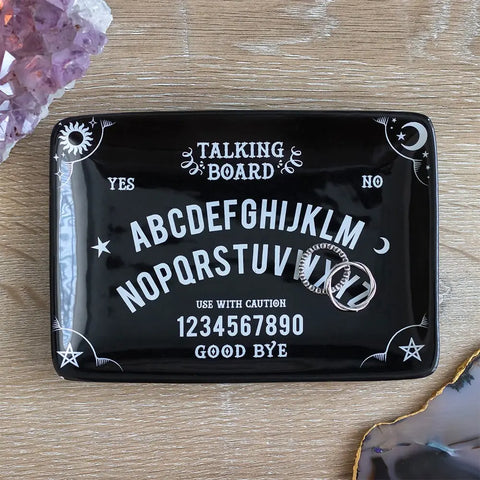 Talking Board Ceramic Trinket Dish, Rolling Tray.