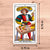 Tarot of Marseilles card sizing, on wooden background