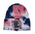 Disco Ball Tie Dye Beanie Caps, Pink & Blue w/ Embroidered Patch