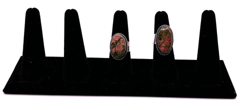 Silver Plated Unakite Adjustable Ring, by Anju. Handmade Fair Trade Jewelry