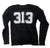 313 Detroit Renaissance, Oversize Long Sleeve Black Thermal