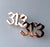 313 Stud Earrings, Detroit Old English Script Post-Style Studs