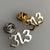 313, Detroit Area Code Lapel Pins, gold + silver. Old English Script