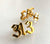 Gold 313 Earrings, Detroit Old English Script