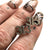 313 Earrings, Detroit Old English Script, Silver