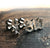 313 Earrings, Detroit Old English Script, Silver
