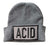 ACID Beanie Cap, Grey. Well Done Goods