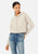 Manhole Cover Women's Cropped Pullover Hoodie, Heather Dust - Detroit Tire Print
