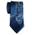 Belle Isle Map Necktie, French Blue. Cyberoptix Detroit Print Tie. Well Done Goods