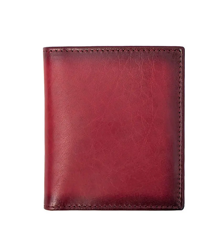 Burgundy Red Leather RFID-Safe Card Wallet by Primehide UK