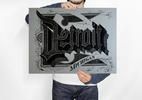 Detroit Roaring Twenties Silkscreened Poster, 25"x 19"