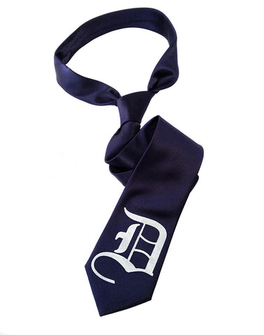 Old English D Printed Necktie. Detroit D Tie