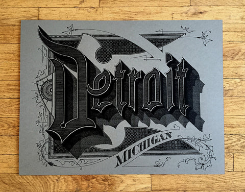 Detroit Roaring Twenties Silkscreened Poster, 25"x 19"