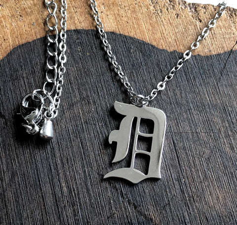 Old English D Necklace, Detroit D Pendants