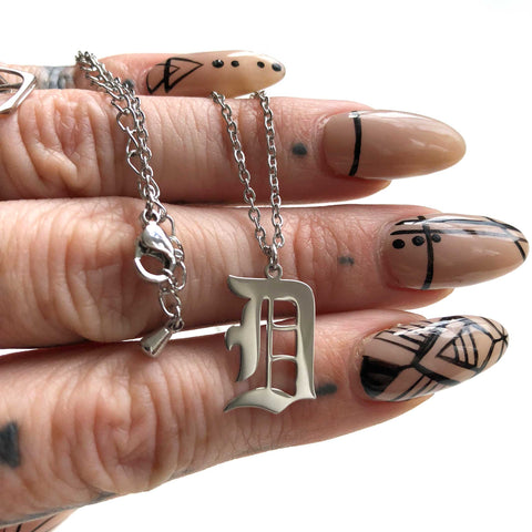 Old English D Necklace, Detroit D Pendants