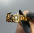 Detroit Techno Adjustable Ring, Gold. Old English Script