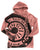 Manhole Cover Print Pullover Hoodie, Spirit of Detroit. Mauve, Unisex