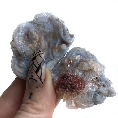 Sparkly Druzy Chalcedony Geode Specimens, Small