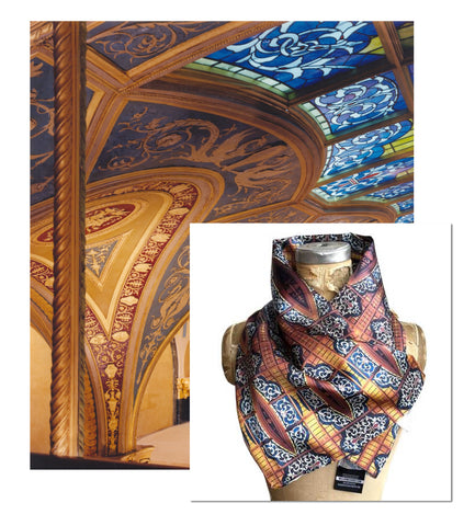 Detroit Opera House Scarf, Ford Lobby Stained Glass Ceiling