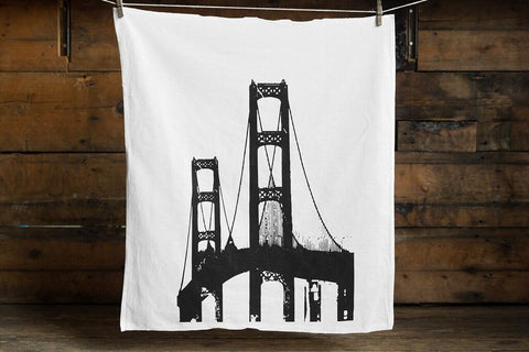 Mackinac Bridge Cotton Flour Sack Towel, by Well Done Goods