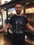 Detroit Train Station Blueprint T-Shirt, MCS, navy blue.  By Well done Goods