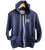 Michigan Central Station Patch Zip Hoodie, Navy Blue. Well Done Goods