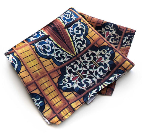 Michigan Opera Theatre Lobby Stained Glass Ceiling Pocket Square