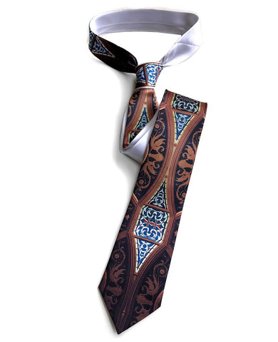 Michigan Opera Theatre Stained Glass & Plaster Ornament Necktie, Cyberoptix