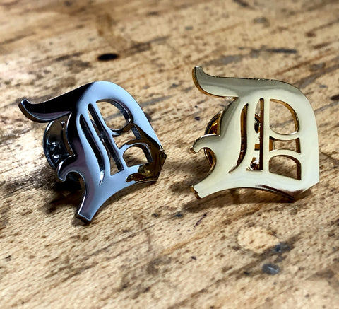 Detroit D Lapel Pins. Old English D Tie Tack, Pin