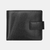 Black textured leather RFID-safe wallet with fastener by Primehide UK