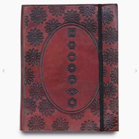 Large Chakra Leather Notebooks, Veg Tanned 8"x6"