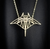 Wireframe Manta Ray Necklace, silver. Well Done Goods