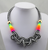 Rainbow Wrap Knotted Rope Statement Necklace, Black & White Checker. Well Done Goods