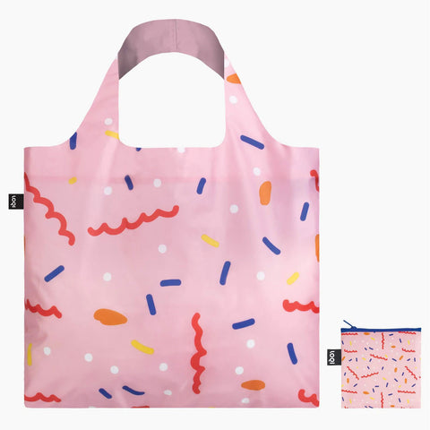 Copy of LOQI Artist Series Record-Size Tote Bag: CELESTE WALLAERT Pink Confetti Tote Bag