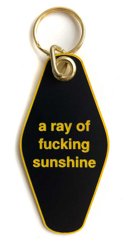 a ray of f*cking sunshine keychain at well done goods