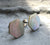 Abalone Stud Earrings, mother of pearl hexagon studs